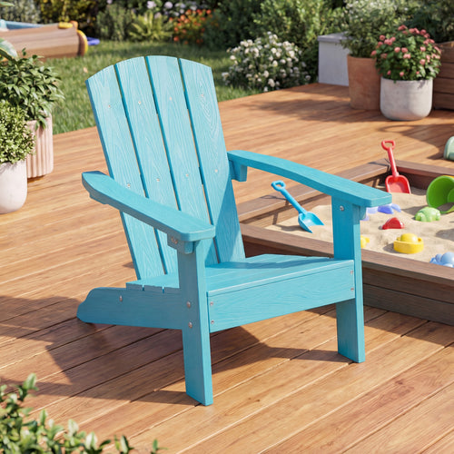 Kids Adirondack Chair, HDPE, All-Weather, Turquoise