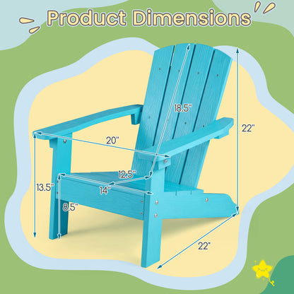 Kids Adirondack Chair, HDPE, All-Weather, Turquoise Kids Chairs & Seating at Gallery Canada