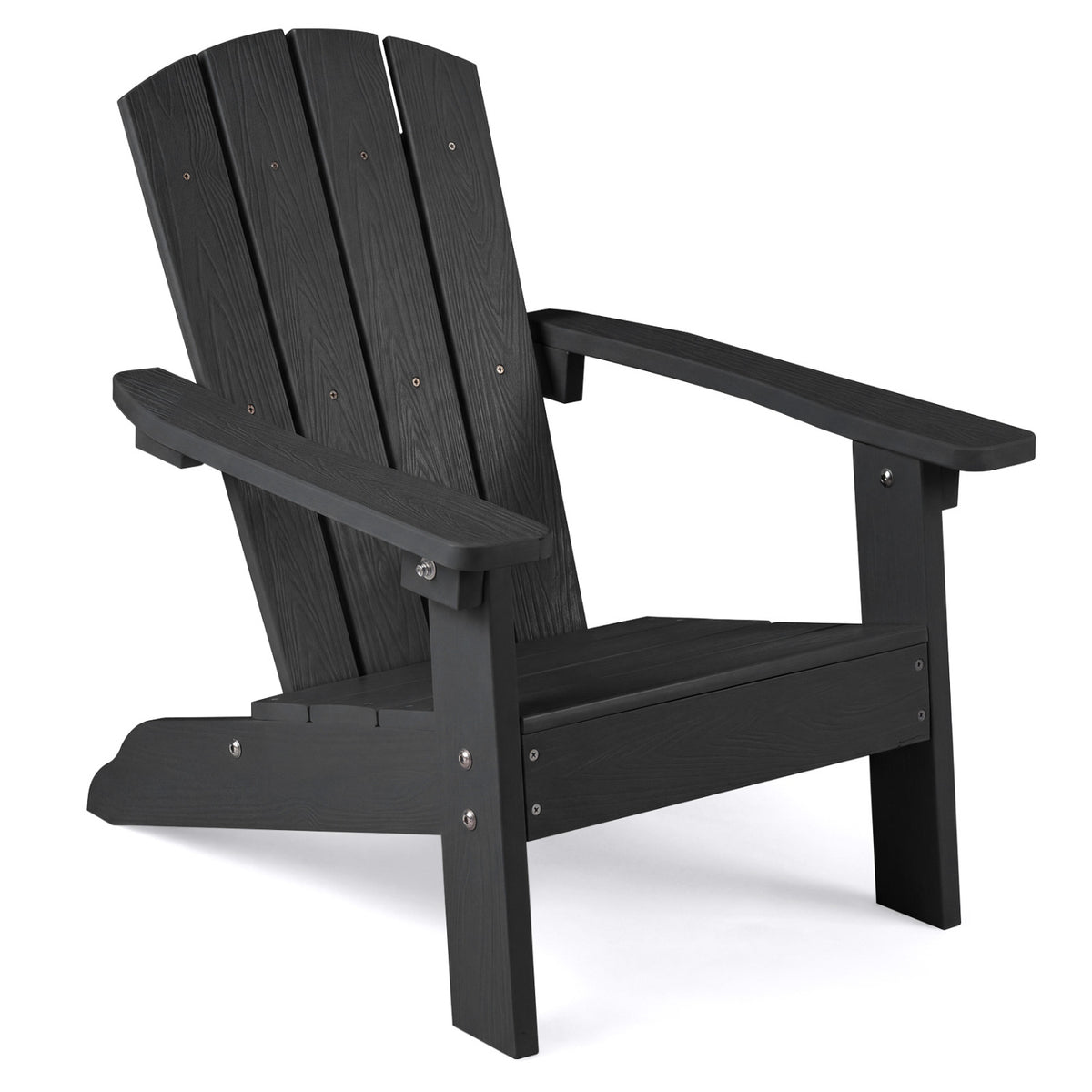 Chaise Adirondack pour enfant en HIPS tout temps, dossier haut, noir