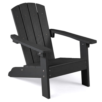 Chaise Adirondack pour enfant en HIPS tout temps, dossier haut, noir