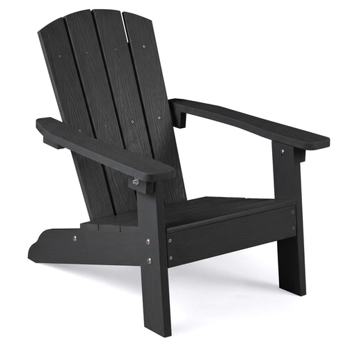 All-Weather HIPS Kid's Adirondack Chair, High Backrest, Black