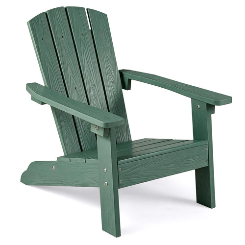 Kids Adirondack Chair High Backrest Armrests, Green