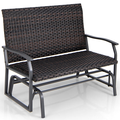 Outdoor 2-Person Swing Glider Bench, Quick Dry Foam Seat, Brown Outdoor Benches at Gallery Canada