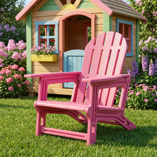 Kids Outdoor Patio Seating, Ergonomic Design, Pink
