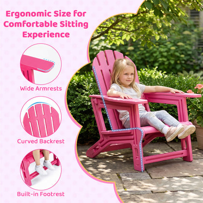 Kids Outdoor Patio Seating, Ergonomic Design, Pink