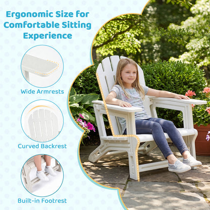Outdoor Kids Patio Seating, Ergonomic Design, White