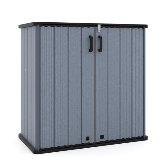 All-Weather Storage Box with Floor and Removable Shelf for Patio and Lawn, Gray Sheds & Outdoor Storage Gray at Gallery Canada
