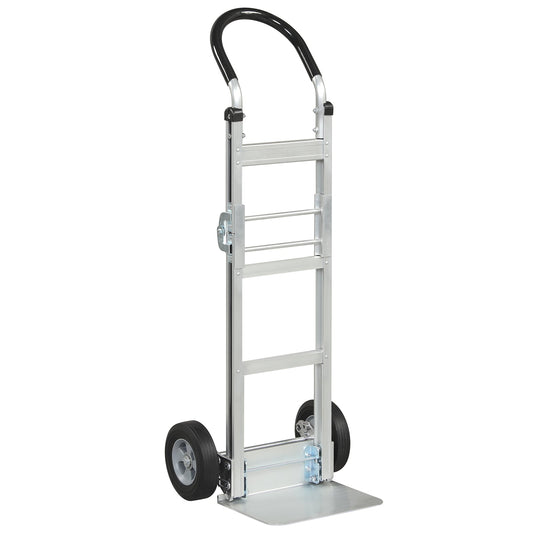 Aluminum Dolly Cart, 2 Rubber Wheels, Ergonomic Handle, Silver Garages Silver at Gallery Canada