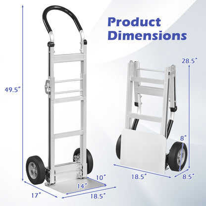 Aluminum Dolly Cart, 2 Rubber Wheels, Ergonomic Handle, Silver Garages at Gallery Canada
