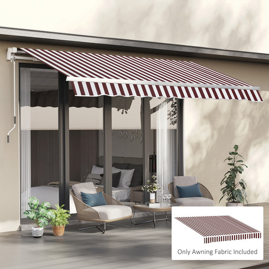 9' x 8' Outdoor Sunshade Canopy Awning Cover, Retractable Awning Fabric Replacement, UV Protection, Red and White - Gallery Canada