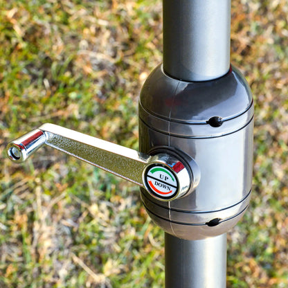 15' Outdoor Patio Umbrella, Twin Canopy Sunshade, Steel Table, Beige Sun Umbrellas at Gallery Canada