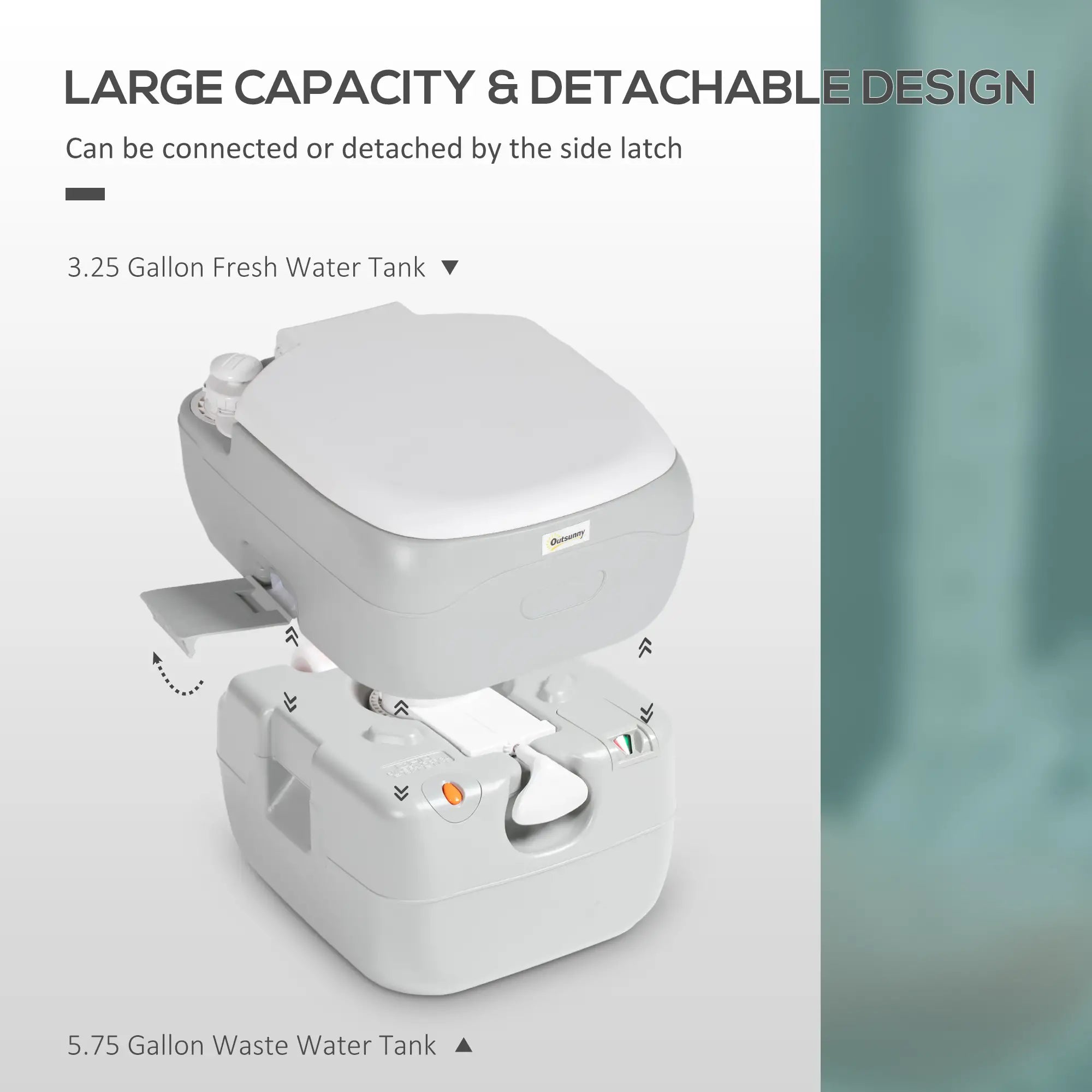 5.8 Gallon Portable Toilet With Level Indicator, Anti-Leak Pump Camping Toilets at Gallery Canada