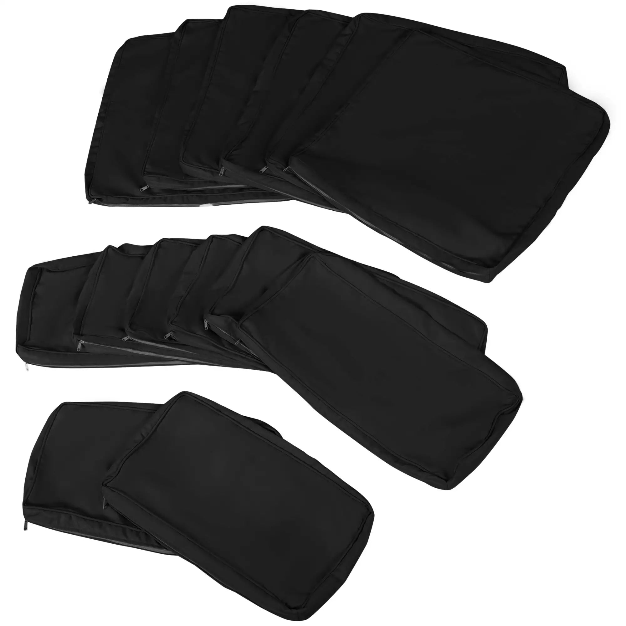 14pc Patio Rattan Sofa Set, Polyester Cover Replacement, Black Patio Chair Cushions at Gallery Canada