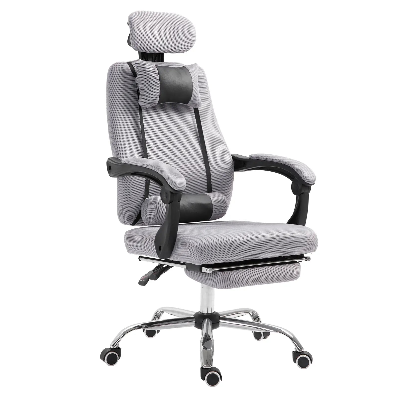 Ergonomic High Back Office Chair, Footrest, Lumbar Support, Grey Executive & Manager Chairs Grey at Gallery Canada