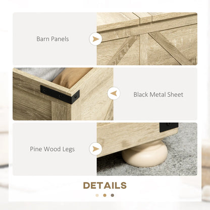 Farmhouse Coffee Table, Square Flip-Top Lid, Hidden Storage, Oak Coffee Tables at Gallery Canada
