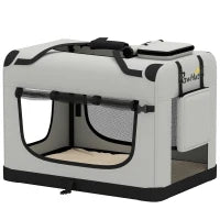 Soft Sided Pet Carrier Bag for Extra Large Dogs, Light Grey