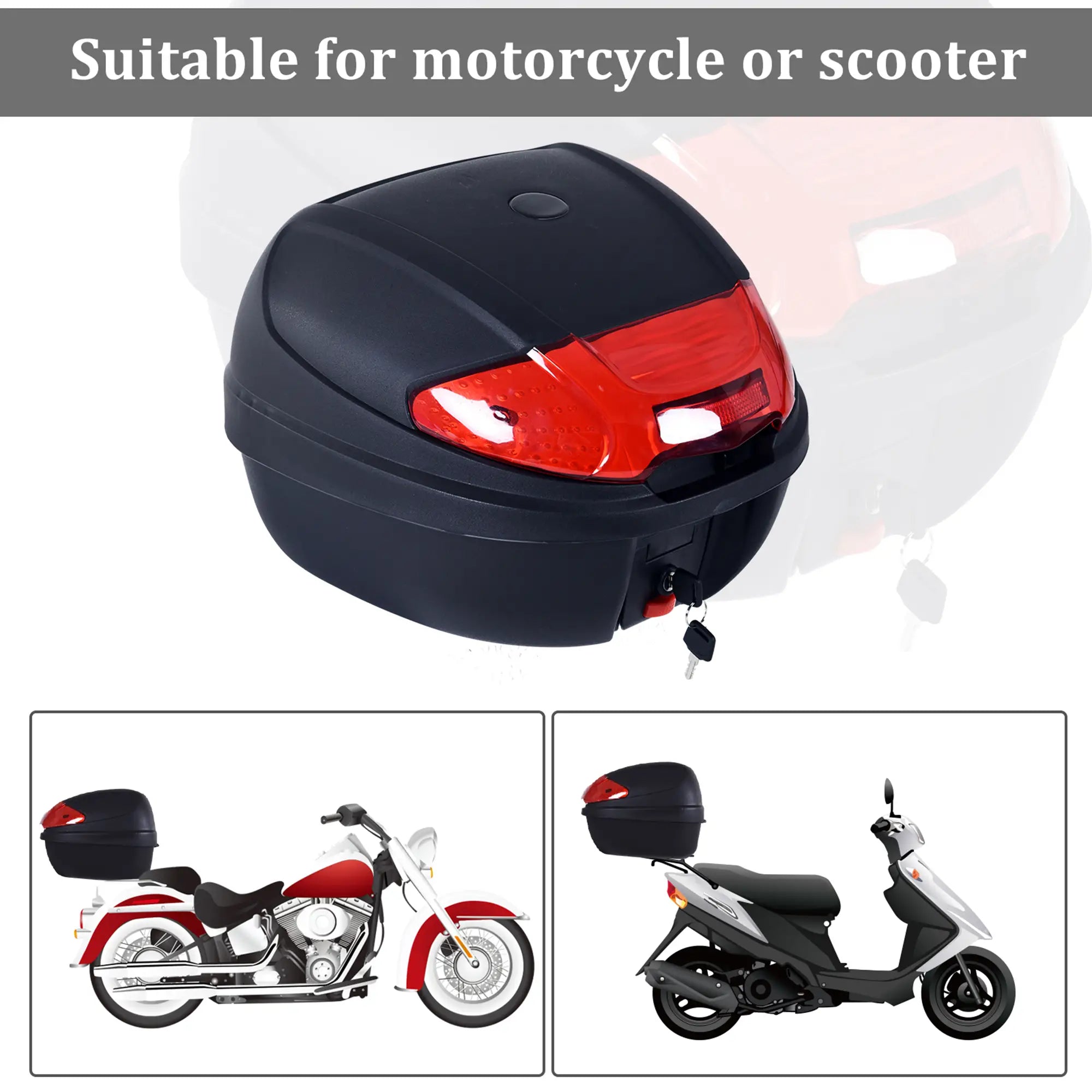 30L Motorcycle Tail Box, Top Case, Helmet Carrier, Lock Included Automotive at Gallery Canada