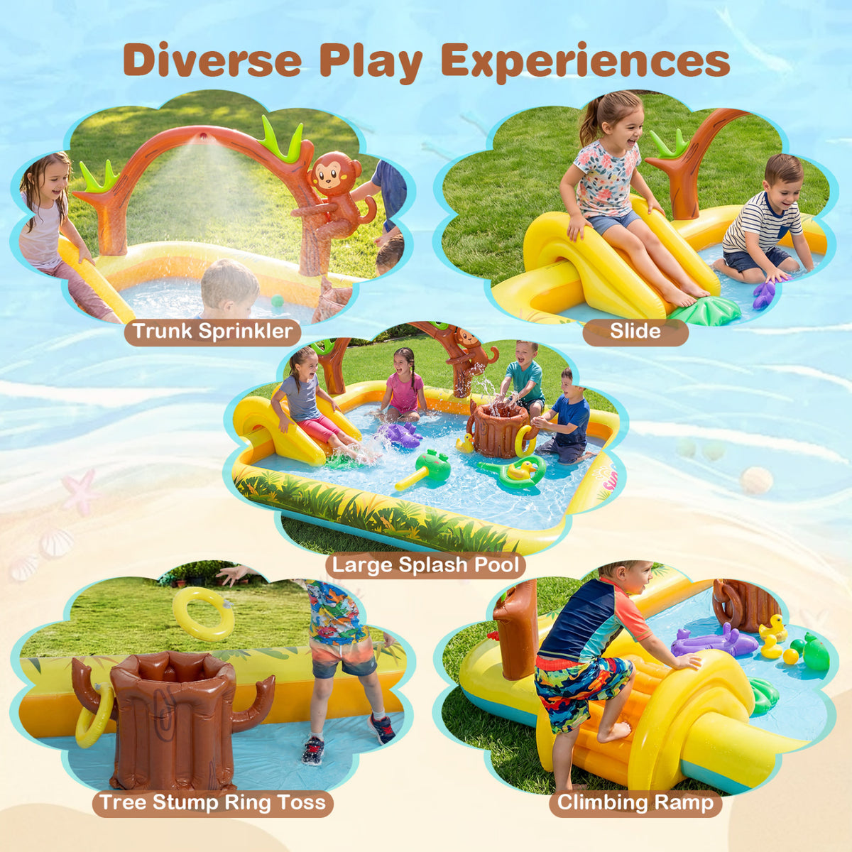 Animal Spray Pool With Slide, Multicolor Inflatable Water Slides at Gallery Canada