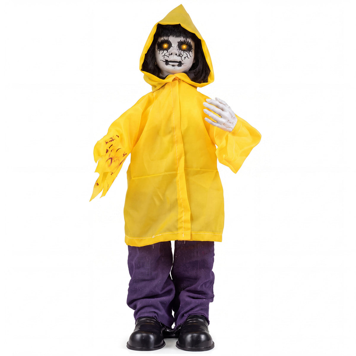 Animatronic Haunted Boy, Light Up Eyes, Creepy Sound