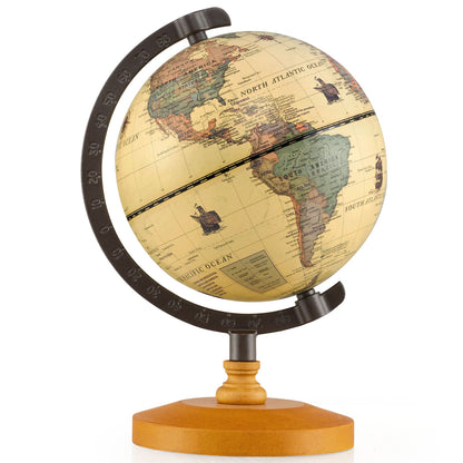 Antique Globe Dia 5.5 Inch Mini Rotating World Globe with Wooden Base-Brozen, Bronze Learning Toys at Gallery Canada