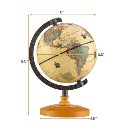 Antique Globe Dia 5.5 Inch Mini Rotating World Globe with Wooden Base-Brozen, Bronze Learning Toys at Gallery Canada