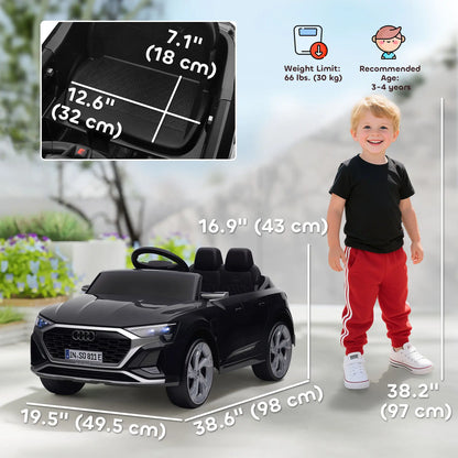 12V Kids Electric Car, Audi Q8 E-Tron Sportback, Remote Control, Black Electric Toy Cars at Gallery Canada