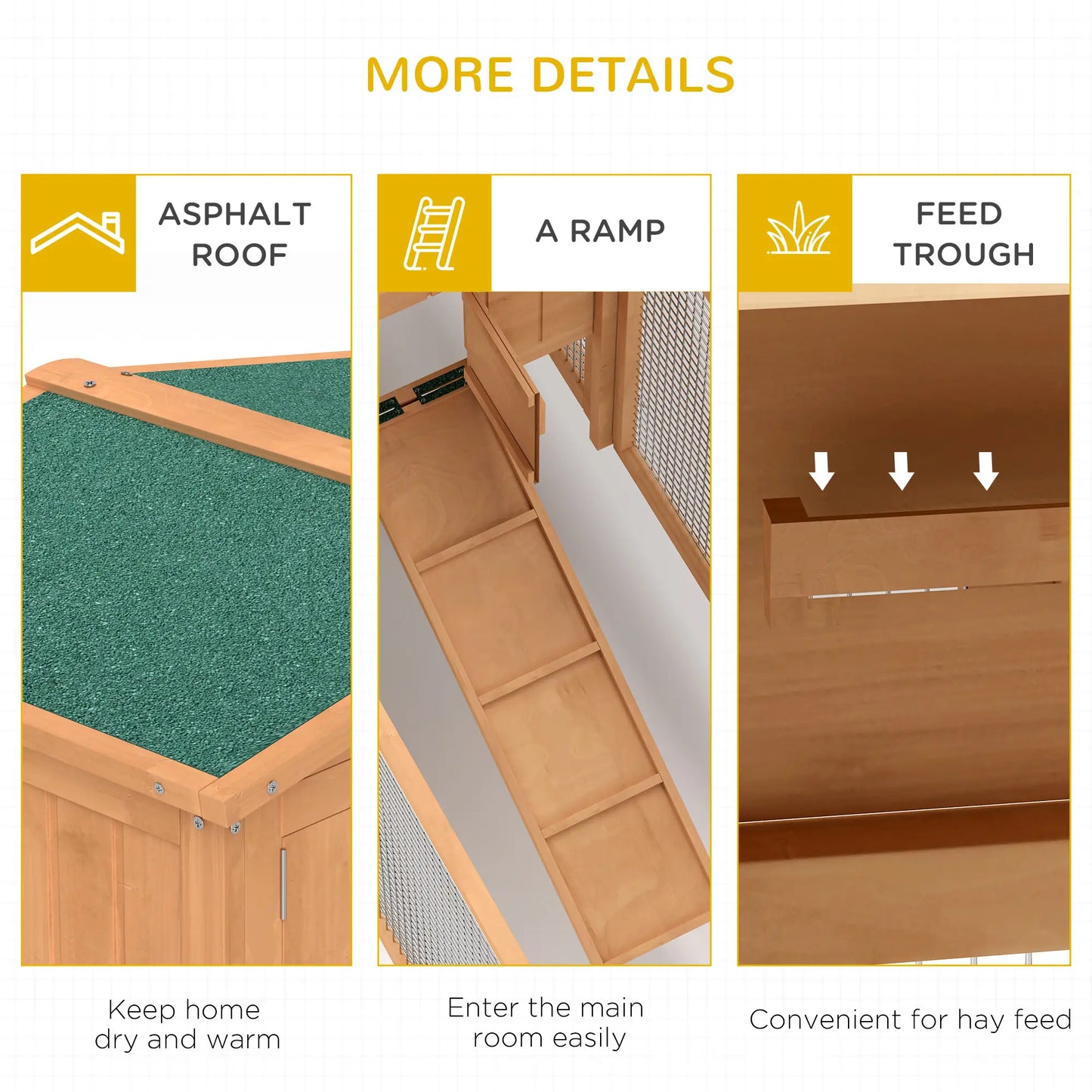 Wooden Rabbit Hutch, Bunny House Chicken Coop with Run Rabbit Hutch at Gallery Canada