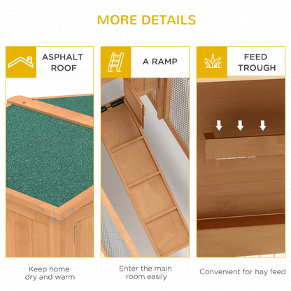 Wooden Rabbit Hutch, Bunny House Chicken Coop with Run Rabbit Hutch at Gallery Canada