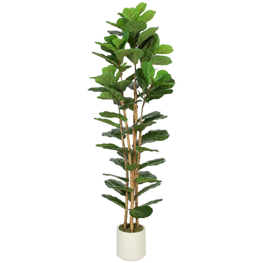 6FT Artificial Fiddle Leaf Fig Tree, Fake Potted Tree, Green Artificial Trees Green at Gallery Canada