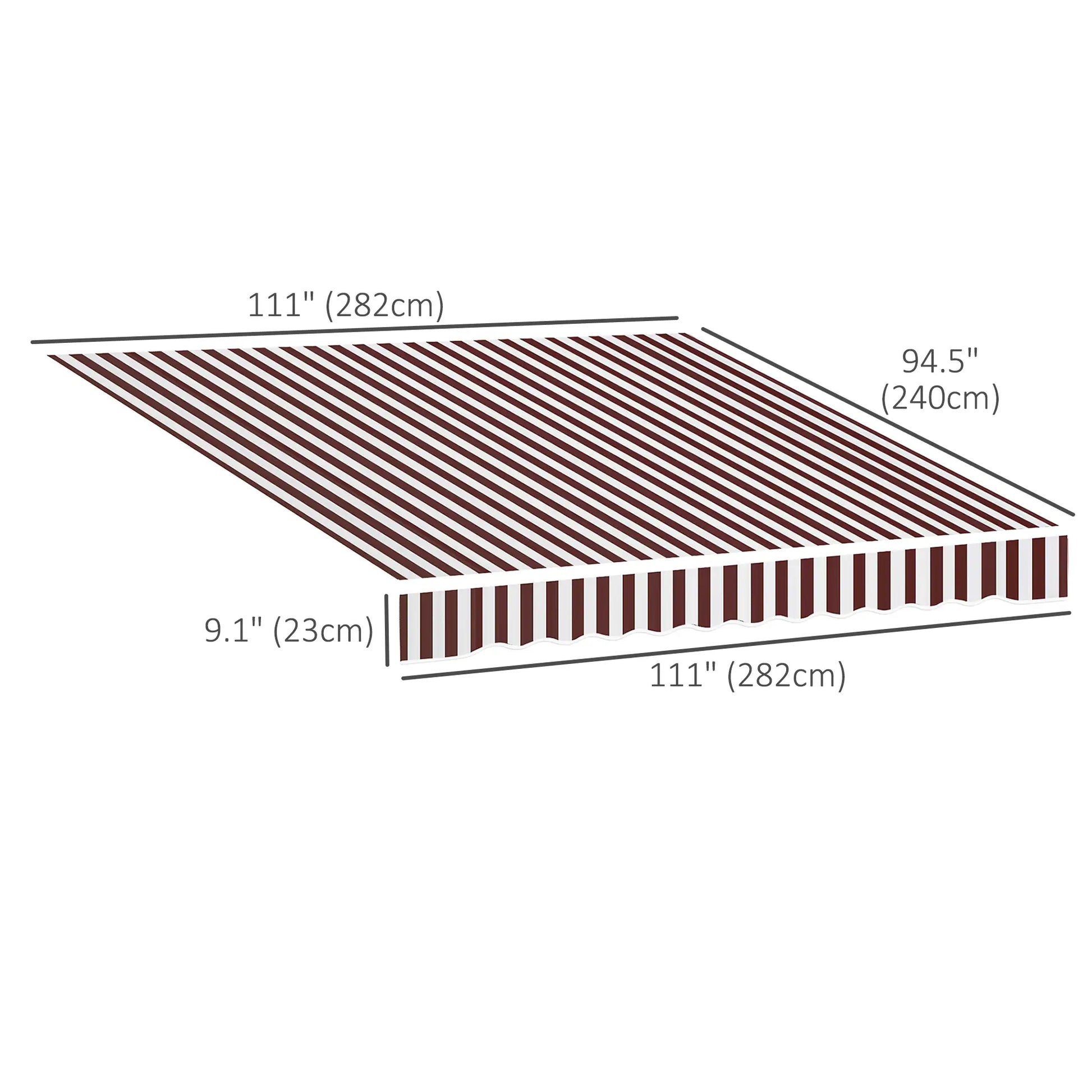 9' x 8' Outdoor Sunshade Canopy, UV Protection, White, Red Awning Fabric Replacement at Gallery Canada