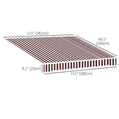 9' x 8' Outdoor Sunshade Canopy, UV Protection, White, Red Awning Fabric Replacement at Gallery Canada
