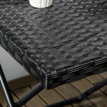 Outdoor PE Rattan Coffee Table, 15.75"x15.75"x15.75", Black Patio Side Tables at Gallery Canada