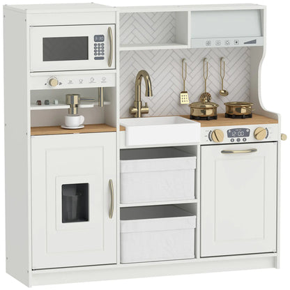 Kids Kitchen Playset With Coffee Machine, 3+, White Play Kitchen White, Gold, Grey at Gallery Canada