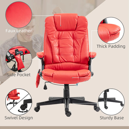 Adjustable Heated Ergonomic Massage Office Chair, High Back Faux Leather Massage Chairs at Gallery Canada