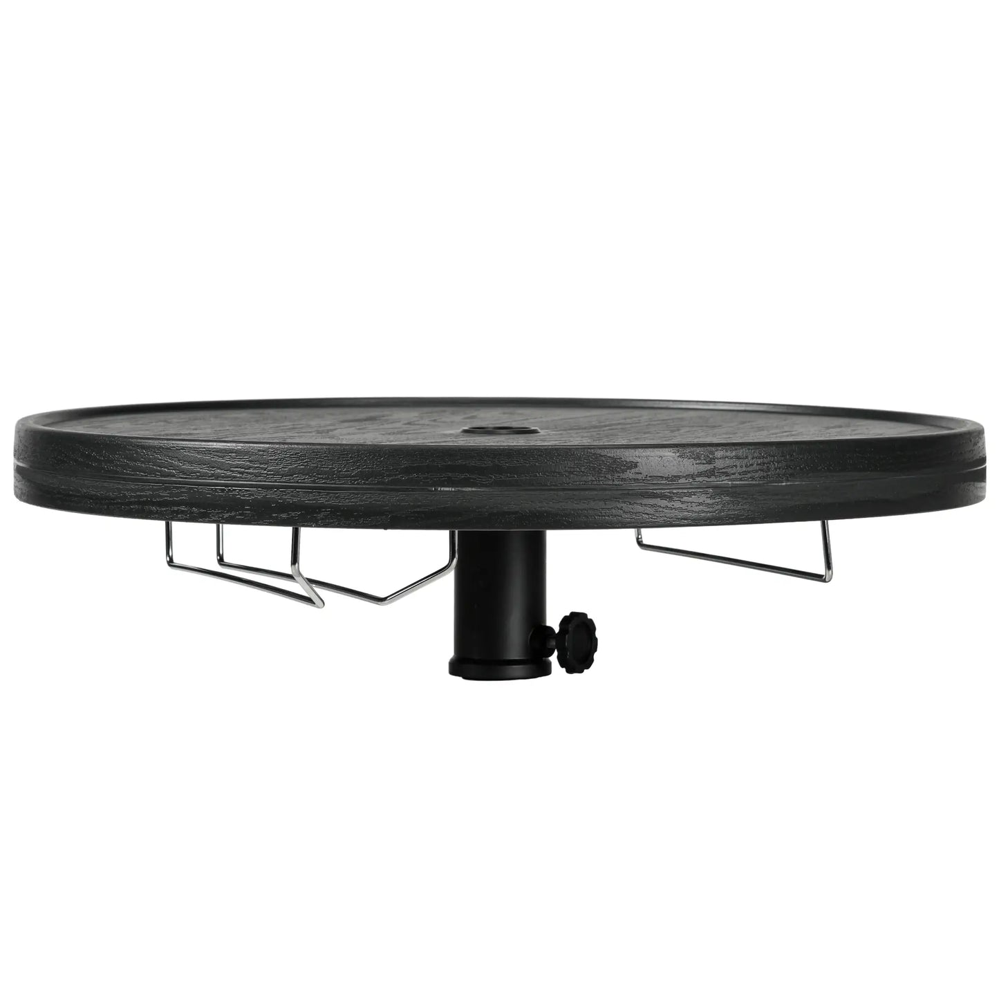 Beach Umbrella Table Tray, Wine Glass Holder, Foldable Towel Rack, 23.6", Black Patio Umbrellas Black at Gallery Canada
