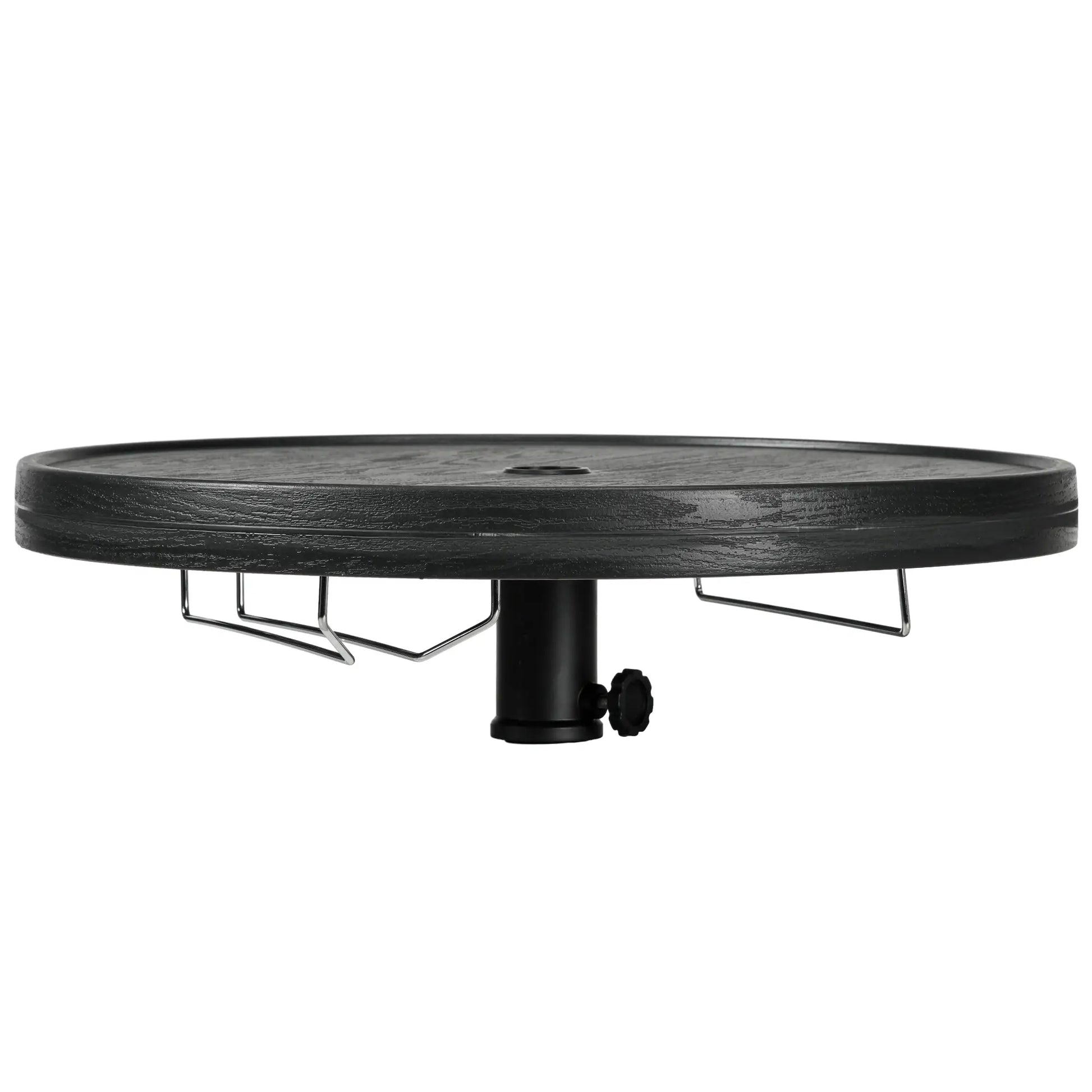 Beach Umbrella Table Tray, Wine Glass Holder, Foldable Towel Rack, 23.6", Black Patio Umbrellas Black at Gallery Canada