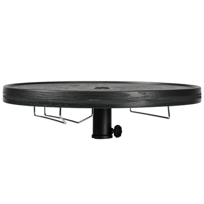 Beach Umbrella Table Tray, Wine Glass Holder, Foldable Towel Rack, 23.6", Black Patio Umbrellas Black at Gallery Canada