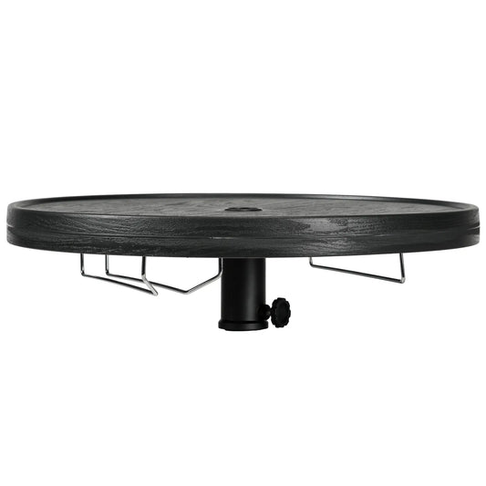 Beach Umbrella Table Tray, Wine Glass Holder, Foldable Towel Rack, 23.6", Black Patio Umbrellas Black at Gallery Canada