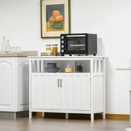 Sideboard Buffet Cabinet, 2 Doors, Adjustable Shelves, Kitchen Dining, White Bar Cabinets White at Gallery Canada
