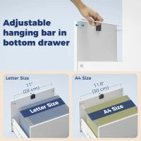 File Cabinet, Locking Drawers, Open Shelves, 5 Casters, White