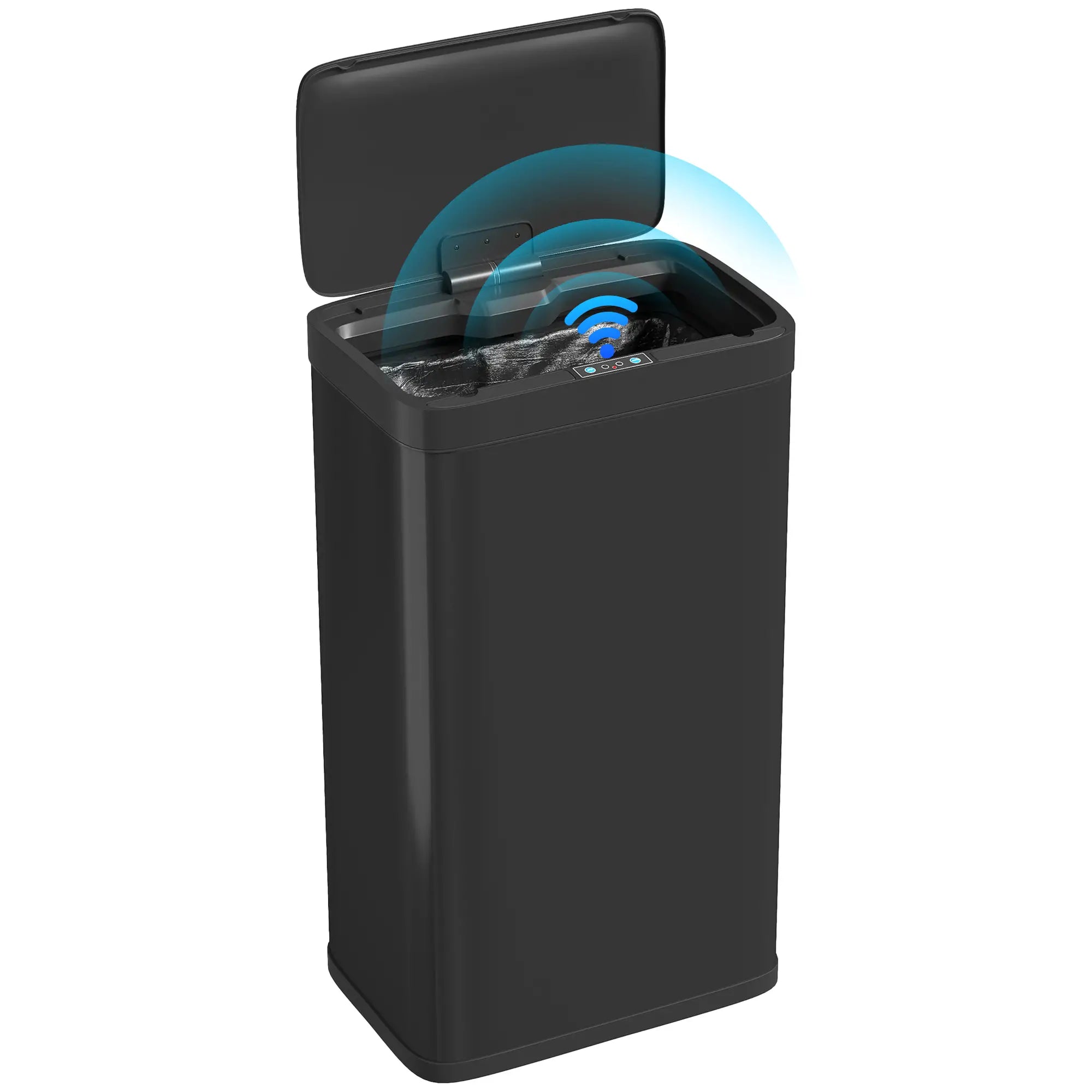 12 Gallon Sensor Can, Automatic Garbage Can, Fingerprint-Proof Stainless Steel, Matte Black Household Supplies Matte Black at Gallery Canada