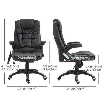 Executive Massage Chair, Heated High Back, Reclining, Swivel, Leather, Adjustable, Vibrating, Black Massage Chairs at Gallery Canada