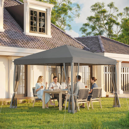 10' x 10' Pop Up Canopy Tent, Removable Mesh Sidewalls, Carry Bag, Light Grey Pop Up Canopies at Gallery Canada