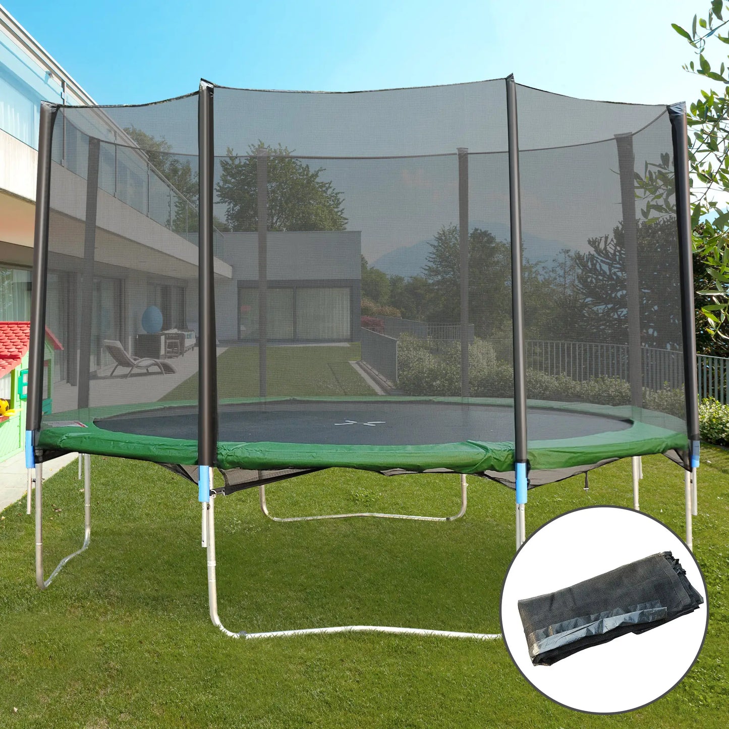 14 FT Trampoline Net Enclosure, 8 Poles, Black Trampolines at Gallery Canada