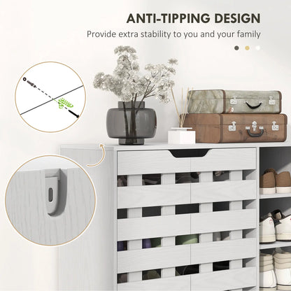 21 Pair Shoe Cabinet, 5-Tier Double Door Cupboard, White Shoe Storage Cabinets & Racks at Gallery Canada