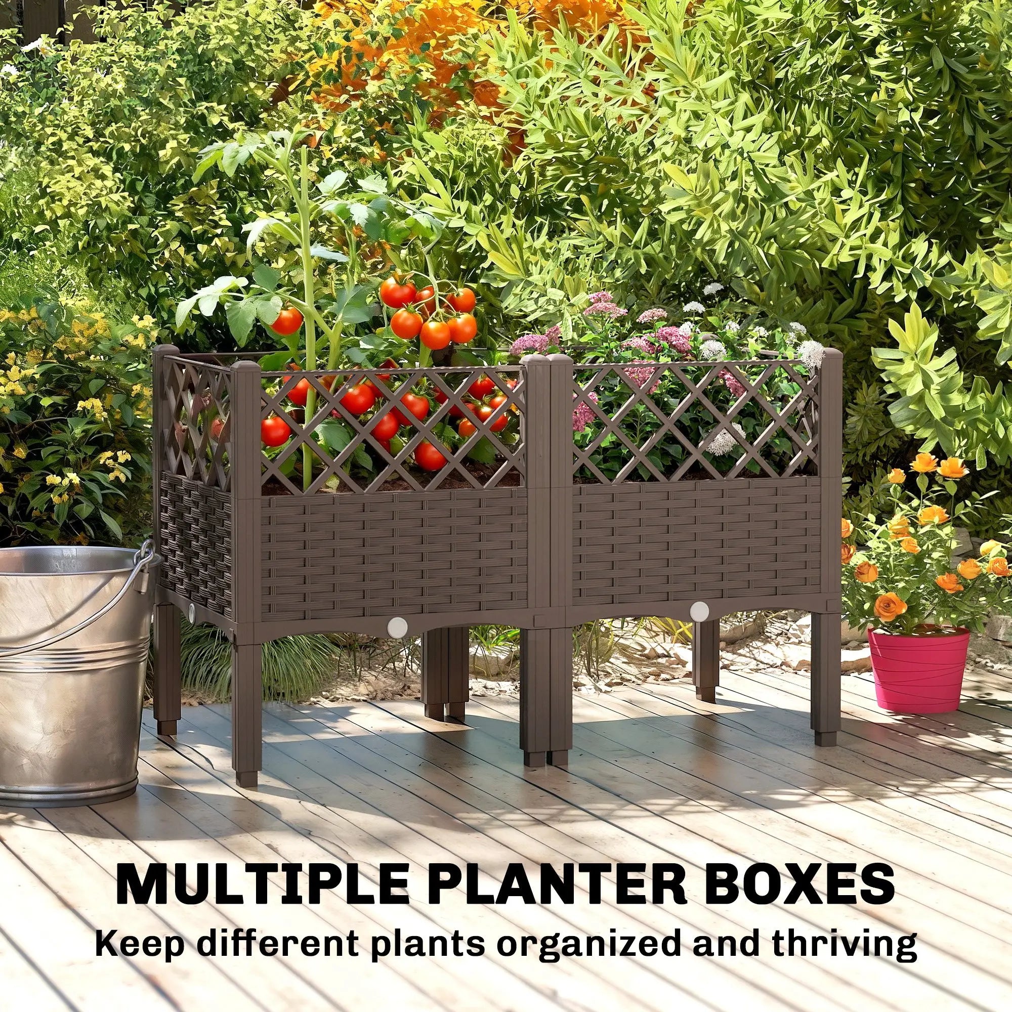 Raised Garden Bed With Legs, Self Watering Planter Box, 31.5