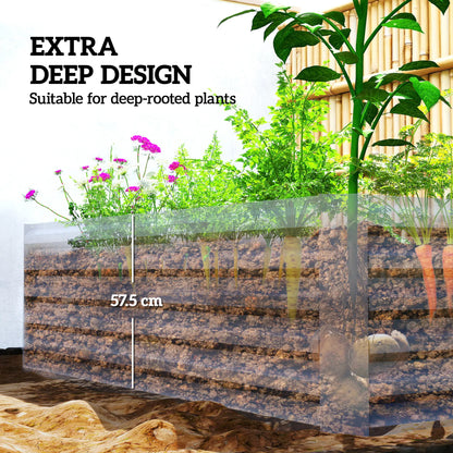 6' x 3' x 2' Raised Garden Bed, Galvanized Planter Box, Light Grey Galvanized Planter Boxes at Gallery Canada