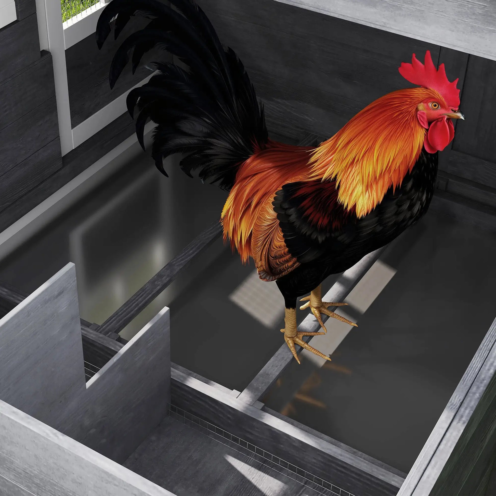 84'' Wooden Chicken Coop, Hen Hutch, Backyard Poultry Run Chicken Coops at Gallery Canada