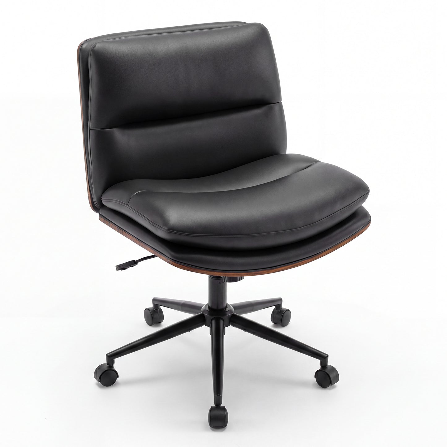 Armless Office Chair, Curved Backrest, Padded Seat, Black Armless Chairs at Gallery Canada