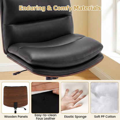 Armless Office Chair, Curved Backrest, Padded Seat, Black Armless Chairs at Gallery Canada